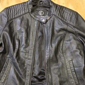 New Sleek Black Leather Bomber Jacket for Women by Trends Locker